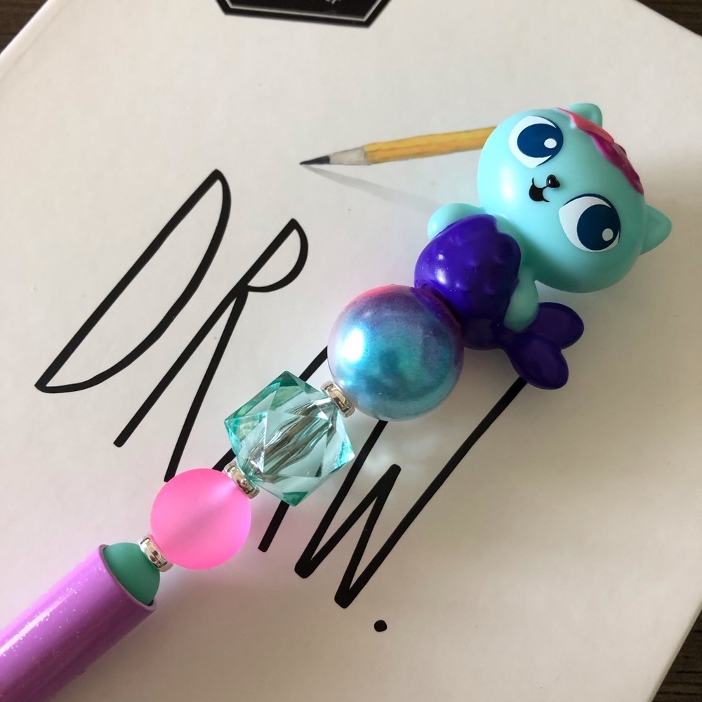 Netflix's Gabby's Dollhouse: Mercat handmade beaded pen